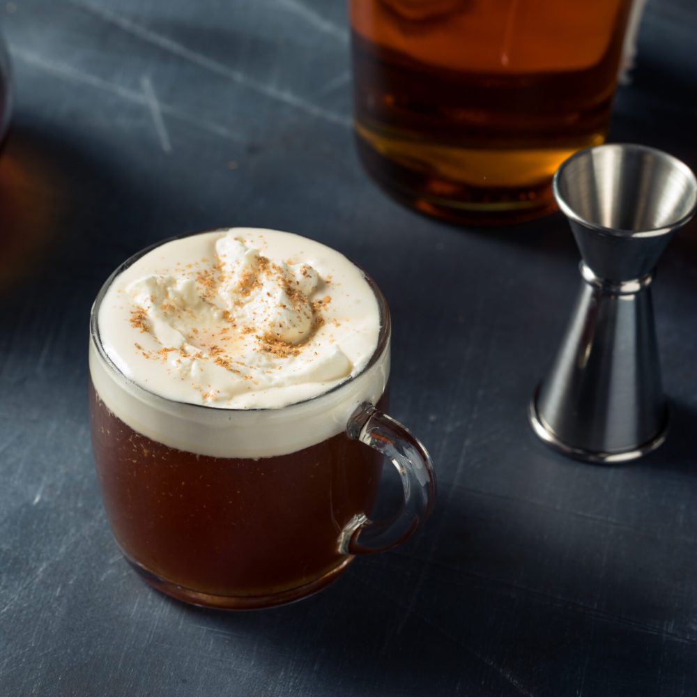 Boozy Warm Irish Coffee with Whiskey and Whipped Cream